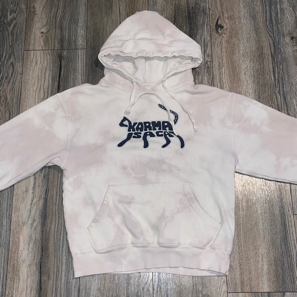 Taylor Swift Midnights Karma Is A Cat Tie Dye Hoodie XS Official Merch Stains - Picture 12 of 14